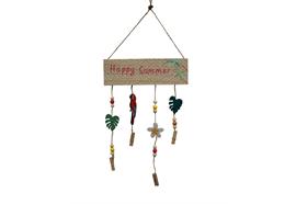Hänger aus Holz"Happy Summer"  mit 4 Strings  L:52cm, B:22.5cm