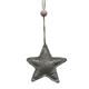 Hänger Stern aus Stoff mit Kordel  D:12cm gefüllt mit Watte  Gesamt Länge:22cm  Farbe:Grau