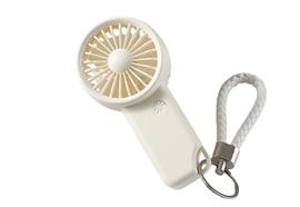 Hand Ventilator wiederaufladbar  USB mit 3 Stufengebläse  Handschlaufe  Farbe:white