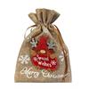 Jutesack mit braunem Zugband  aufgeklebter Wichtel aus Filz  Schritzug Special Wishes
