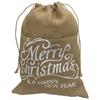 Jutesack natur  mit Schriftzug Merry Christmas in Weiss  38x50cm