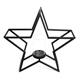 Kerzenhalter Stern aus Metall  mit einem Glaseinsatz  H: 37.5cm B: 39.5cm T: 12cm