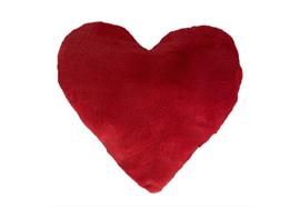 Kissen herzförmig  in Rot aus Plüsch,  L:9.5cm B:30cm H:25cm