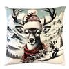 Kissen Hirschkopf  XMAS Winter  Digitaldruck einseitig  mit Reisverschluss