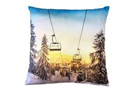 Kissen Sesselbahn  in Winterlandschaft  Digitaldruck einseitig
