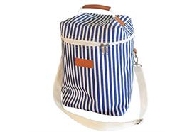 Kühltasche  blau gestreift  18cm x 21.5cm x 31cm  Fassungsvermögen: 21 Liter