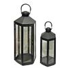 Laterne 2er Set aus Metall  antrazhit 6-eckig
