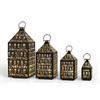 Laterne Forest 4er Set  aus Metall  in Schwarz Gold
