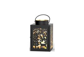 Laterne Forest  aus Metall eckig  schwarz gold