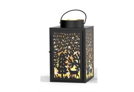 Laterne Forest  aus Metall eckig  schwarz gold