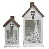 Laterne Haus 2er Set  FSC Holz  Rentier und Baum