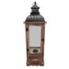 Laterne Holz mit Schublade  und Metalldach  Farbe: Braun  L:24.5cm B:24.5cm H:77cm
