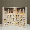 LED Adventskalender aus Holz  befüllbar weiss mit 8 LED  aufklappbar