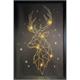 LED Bild aus Canvas 6 LED  mit Holzrahmen  Motiv: Hirschkopf in Gold mit Sternen