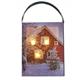 LED Bild aus Canvas zum Hängen  Motive: Winterlandschaft rotes Haus  3 LED