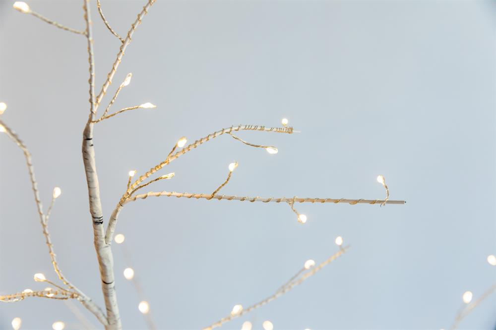 LED Birken Baum mit 192 LED Microlight umringt H 120cm