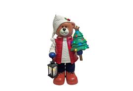 LED Deko Bär mit  Laterne und XMAS Baum  32cm x 50cm x 89cm  21 warm weisse LEDs