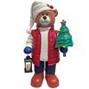 LED Deko Bär mit  Laterne und XMAS Baum  40cm x 57cm x 110cm  21 warm weisse LEDs