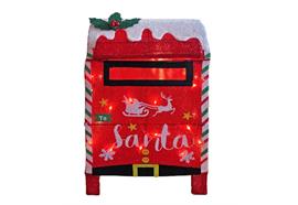 LED Deko Briefkasten  in Rot mit 20LED  23x31x50.5cm  Stoff für den Aussenbereich