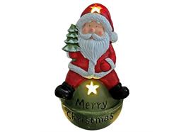 LED Deko Figur  Santa auf Kugel  1 warm weisse LED