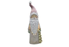 LED Deko Figur Santa  mit Tannenbaum in der Hand  mit 15 LED