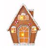 LED Deko Lebkuchenhaus braun  mit bunten Verzierungen  H41cm  4 LED
