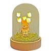 LED Deko  Osterhase mit Schubkarre  5 warm weisse LEDs  8.5x12cm