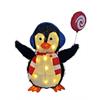 LED Deko Pinquin  mit 20LED mit Candy  Stoff für den Aussenbereich  Grösse 17x35x41cm