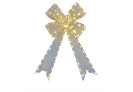 LED Deko Schleife  weiss silber 108 LED  35 x 65cm