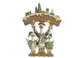 LED Dekofigur Enten  Merry Xmas  mit 5 LED