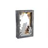LED Diorama Bild m.Schneemann - 20 LED, H:45cm  L:29cm  Antic White m. weiss. Schneemann