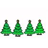 LED Figur Tannenbäume  mit Infinity Effekt, 4er Set  verbunden.  Zum Einstecken