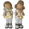LED Figuren Junge Mädchen 2sort.  aus Polyresin H:36cm  Mädchen 6 LED / Junge 5 LED
