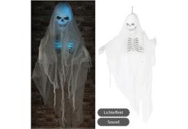 LED Geist weiss mit  blauen Augen mit Sound  und Berührungssensor