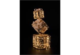 LED Geschenkbox gold Outdoor  aus Metall mit 350LED Micro Light  goldige PET Streifen