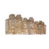 LED Geschenkboxen 3er Set  gold mit Glitter  mit warm weissen 20LED  Indoor