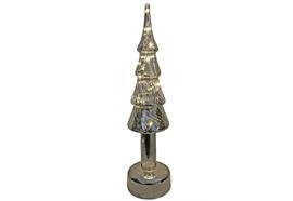 LED Glas Baum stehend  und rotierend in Smoke Grey,  transparent  mit 15 LED