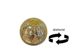 LED Glas Crackle Gold  Kugel drehend  mit 10 LED D12cm  Motive Tannenbäume