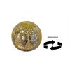 LED Glas Crackle Gold  Kugel drehend  mit 15 LED D15cm  Motive Tannenbäume