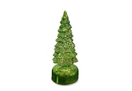 LED Glas Deko  Tannbaum grün  rotierend  mit 15 LED
