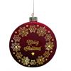 LED Glas Hänger rot  Merry Christmas  mit 15 LED  Tube Batteriefach