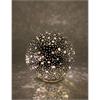 LED Glas Kugel mit 15 LED  Motive: Sterne  Farbe: Silber  D:15cm H:15cm