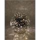 LED Glas Kugel mit 15 LED  Motive: Sterne  Farbe: Silber  D:15cm H:14.5cm