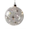 LED Glas Kugel mit Sternen Design mit 15 LED  Farbe Sterne: Gold  Kugel D:15cm