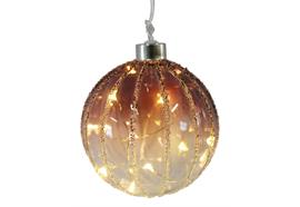 LED Glas Kugel Ornament D:10cm  mit 10 LED