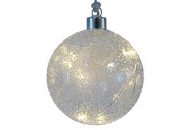 LED Glas Kugel Ornament  Frosty D: 10cm  mit 10 LED