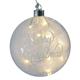 LED Glas Kugel Ornament mit  12 LED Inhalt Federn  D:12cm