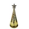 LED Glas Tannenbaum  Goldfarbig  Stern auf der Spitze 10 LED  Motiv Tannenbaum