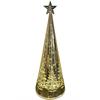 LED Glas Tannenbaum  Goldfarbig  Stern auf der Spitze 20 LED  Motiv Tannenbaum