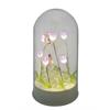 LED Glasdeko  Schmetterling Blumen  in der Farbe purple  8.2x16cm